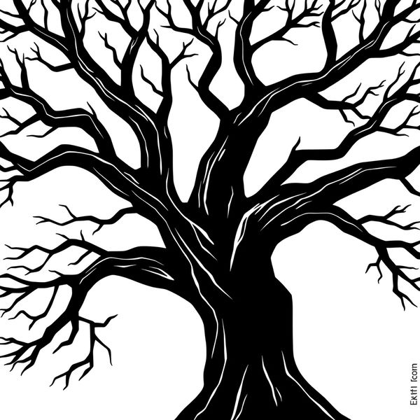 Szablon pnia drzewa (brystol) — kontur do malowania paluszkami