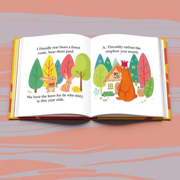 Ilustracja rozkładówki książki (prosta scena)