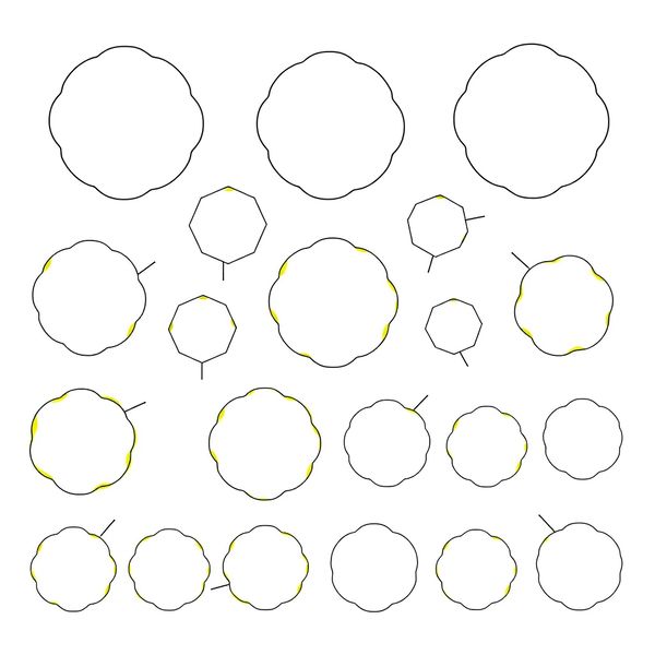 Szablony kuleczek popcornu (żółte i białe)