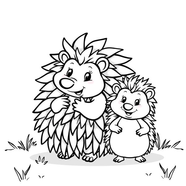 Kolorowanka — Jeż w konturze