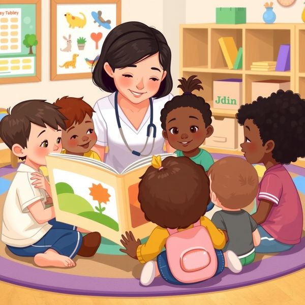 Ilustracja: czytanie w kole