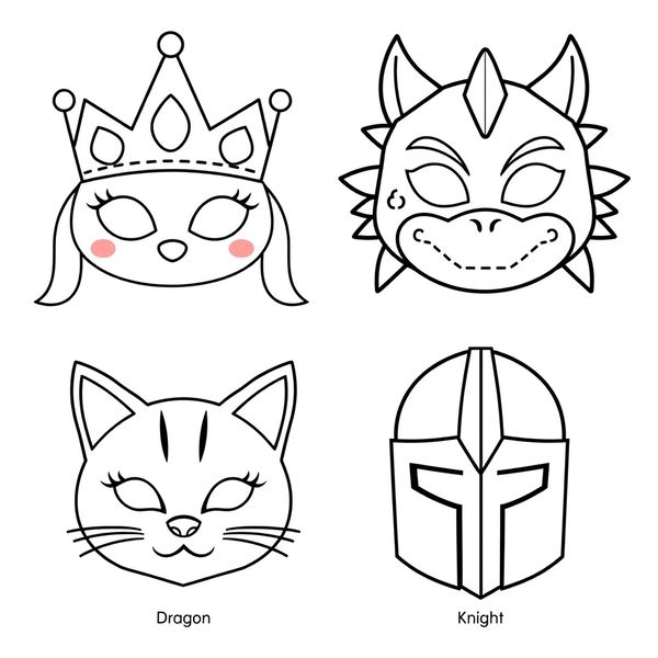 Szablony masek - arkusz do druku (4 maski)