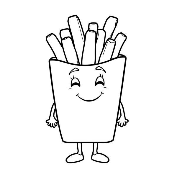 Kolorowanka: frytka z buźką