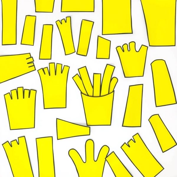 Szablon żółtych frytek do wycięcia