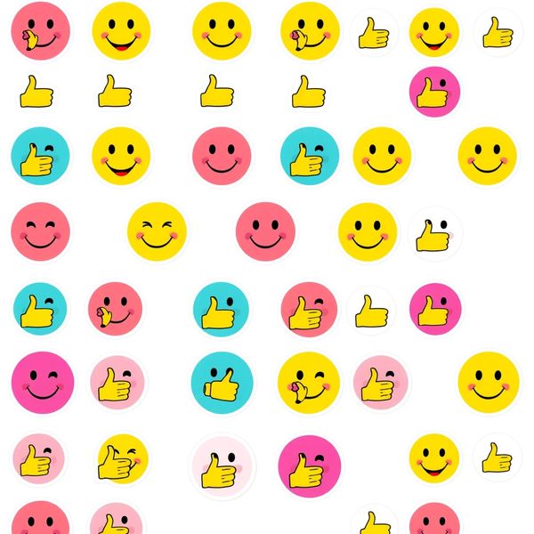 Naklejki wyróżnień: Małe kropki z emotikonami