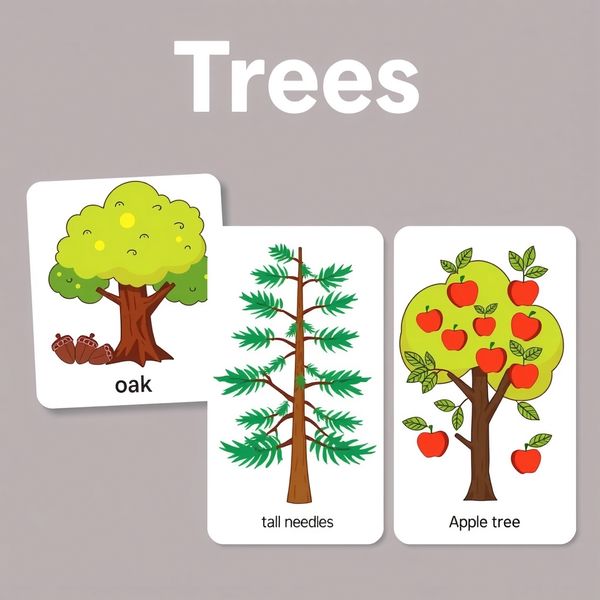 Karty z różnymi drzewami