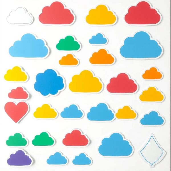 Naklejki chmur i pierścieni (arkusz)