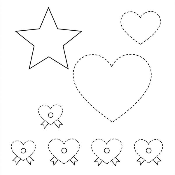 Szablony kształtów — gwiazdka i serduszko
