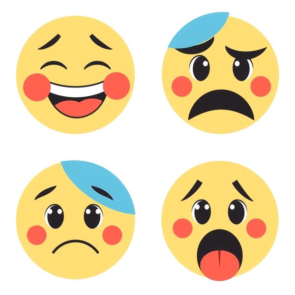 Duże karty emotikony (cztery emocje)