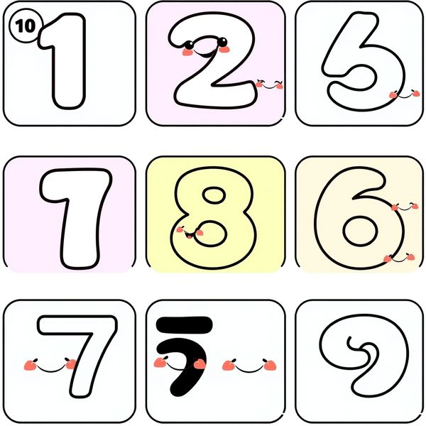 Kartoniki z buźkami 1–10