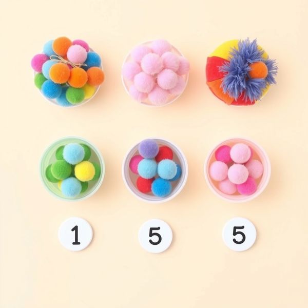 Pompony i pojemniki oznaczone numerami