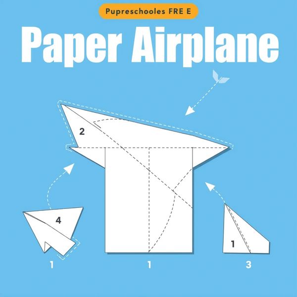 Szablon: Papierowy samolocik (łatwy)