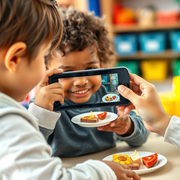 Zdjęcie — dziecko fotografuje swoją pracę