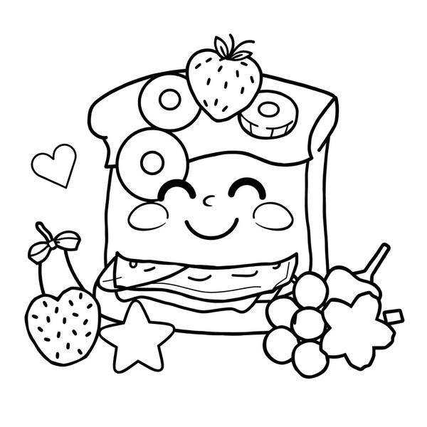 Kolorowanka — Kanapki i owoce