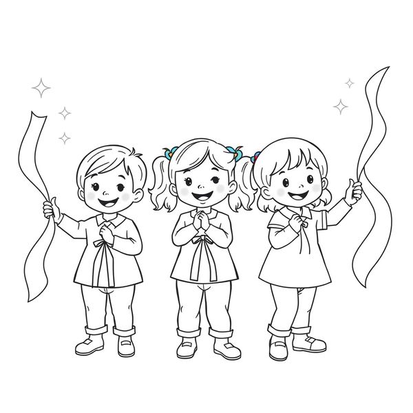 Kolorowanka — Tańczące wstążki