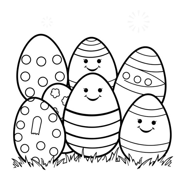 Kolorowanka: Wielkanocne jajeczka