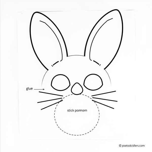 Papierowy talerzyk - króliczek (szablon)