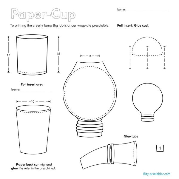 Szablon lampki z kubeczka
