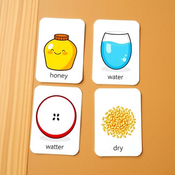 Karty dotykowe — tekstury (lepki, mokry, suchy, miękki)