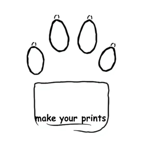 Szablon odbitki łapki — mały detektyw