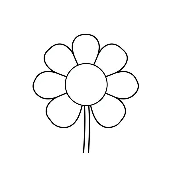 Szablon: Kontur dużego kwiatu (brystol)