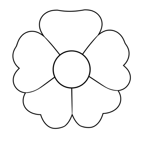 Szablon: Kontur dużego kwiatu (brystol)