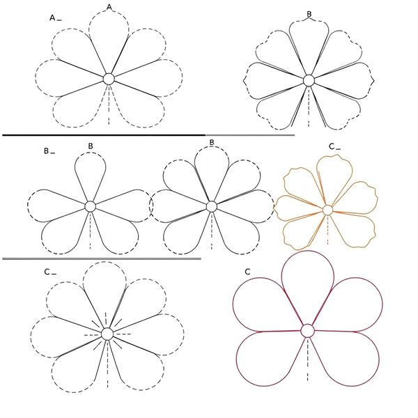 Szablony: Duże płatki do wycięcia
