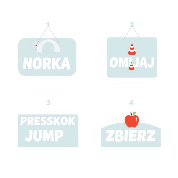 Zestaw znaków do toru przeszkód