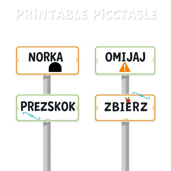 Zestaw znaków do toru przeszkód