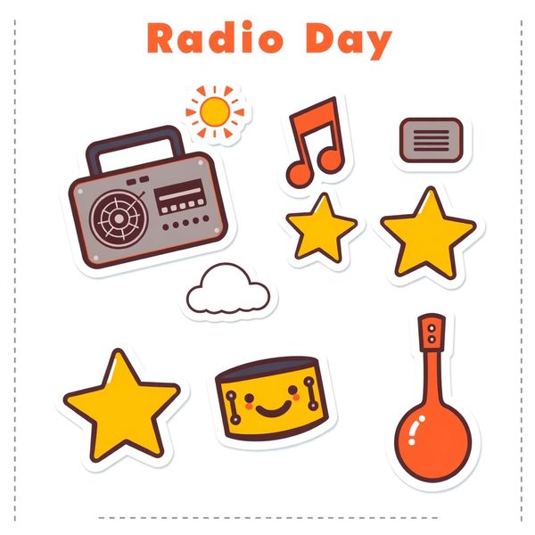 Arkusz naklejek / pieczątek „Dzień Radia”