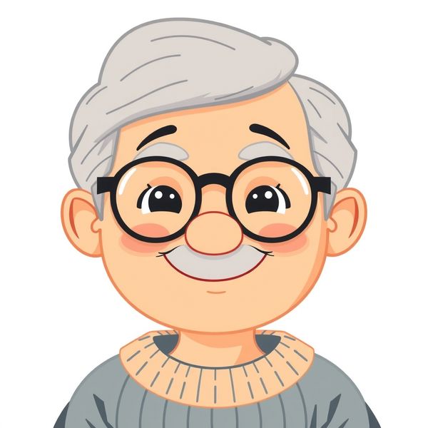 Ilustracja dziadka — przyjazny portret