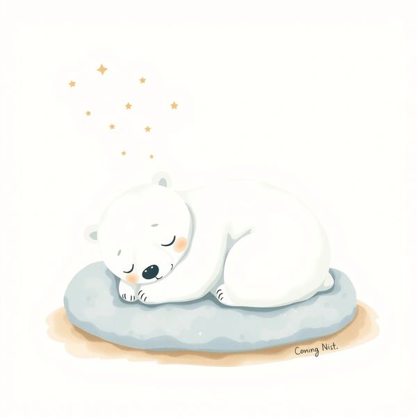 Ilustracja relaksacyjna: Śpiący niedźwiadek
