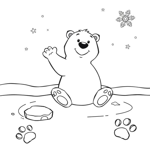 Kolorowanka: Niedźwiadek polarny