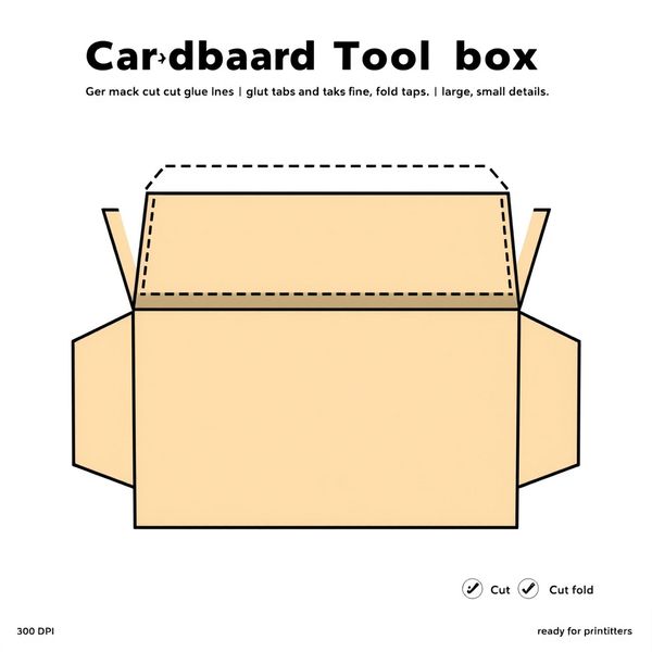 Szablon kartonowej skrzynki