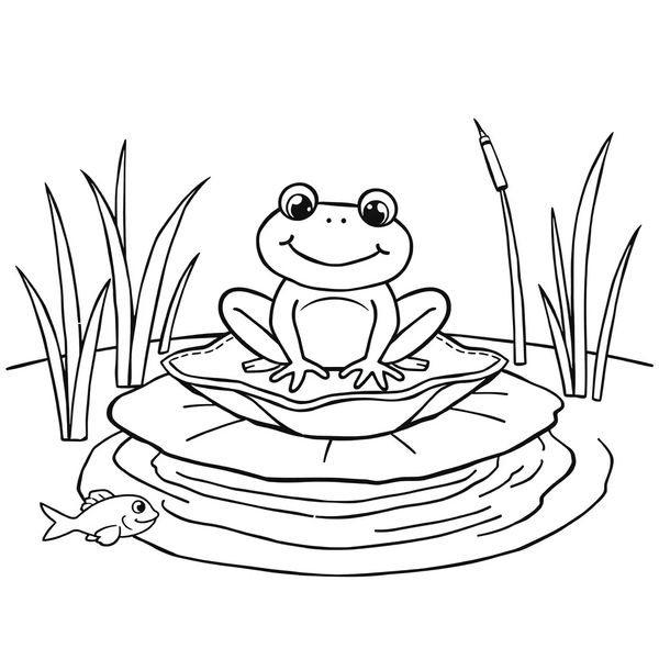 Kolorowanka — żabka na lilijce