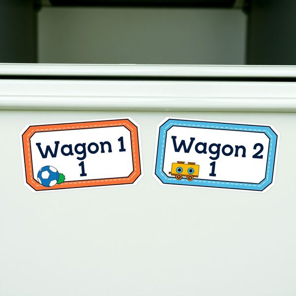 Etykiety na wagoniki (do pudeł/plastikowych pojemników)
