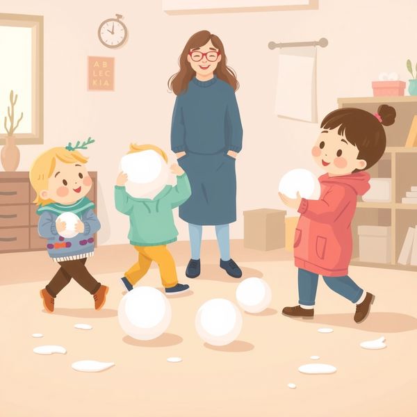 Zabawa ruchowa — dzieci jak bałwany