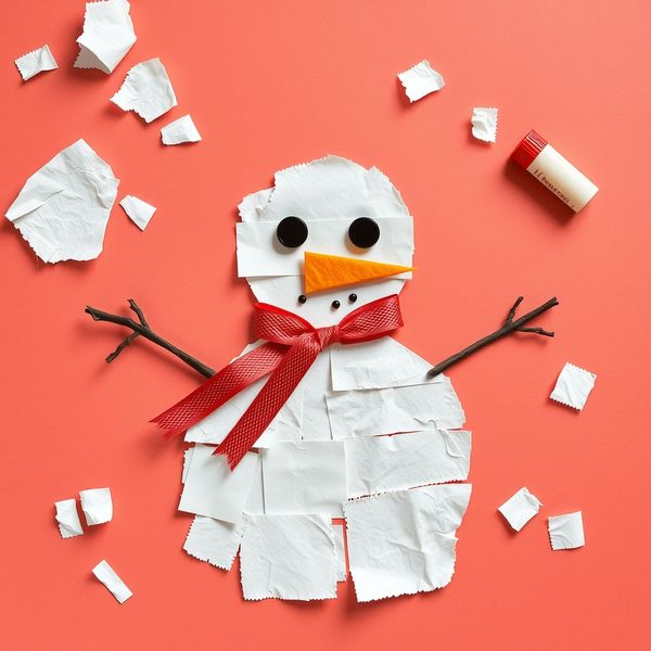 Przykład kolażowego bałwana