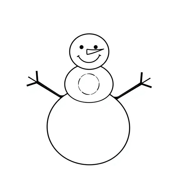 Szablon bałwana — kontur do wydruku