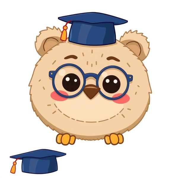 Obrazek: Czapka i maskotka bibliotekarza