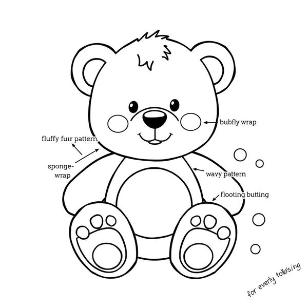 Kolorowanka: Misiu z teksturami