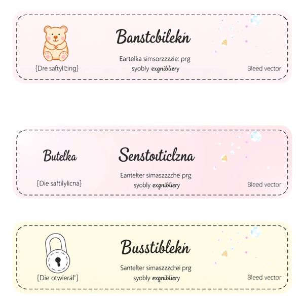 Szablony etykiet na butelki sensoryczne