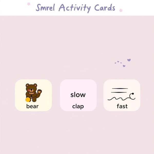 Karty ruchowe "Miś idzie, miś puka" (do druku)