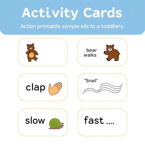 Karty ruchowe "Miś idzie, miś puka" (do druku)