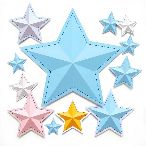 Szablon: Małe papierowe gwiazdki do wycięcia