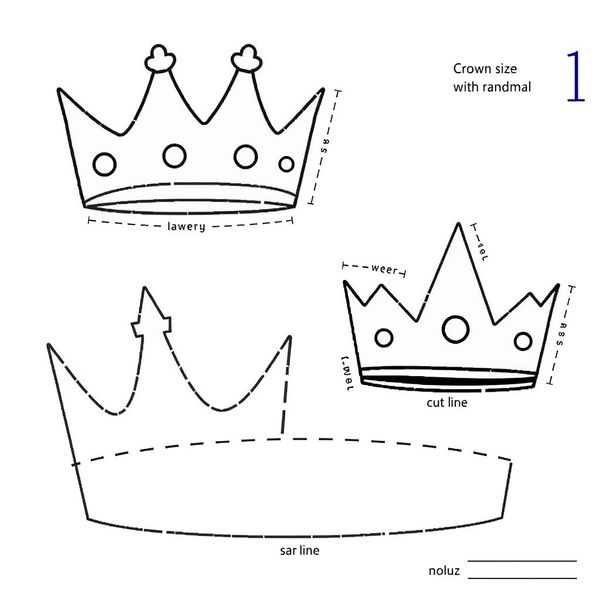 Szablon: Papierowa korona do wycięcia