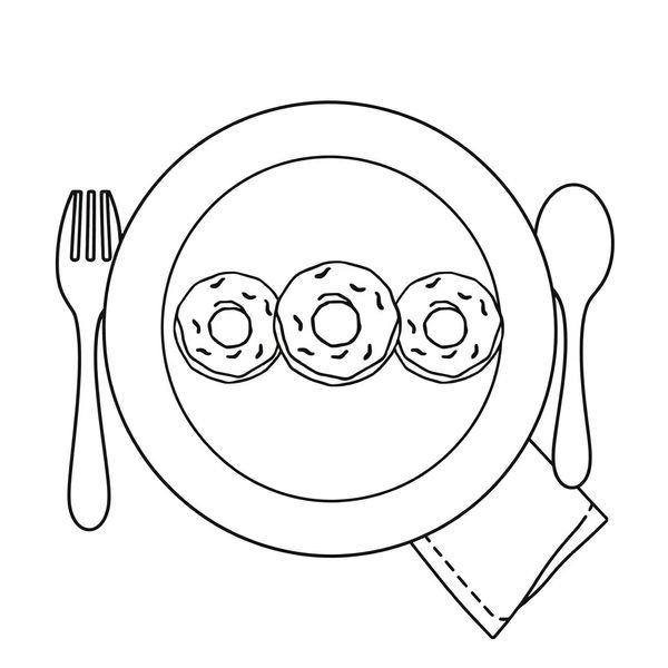 Kolorowanka: talerzyk z pączkami