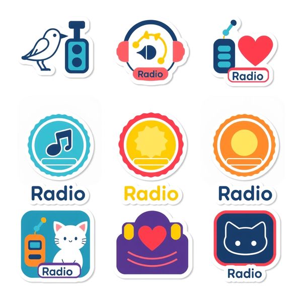 Wydruki 'stacje radiowe' — naklejki / loga