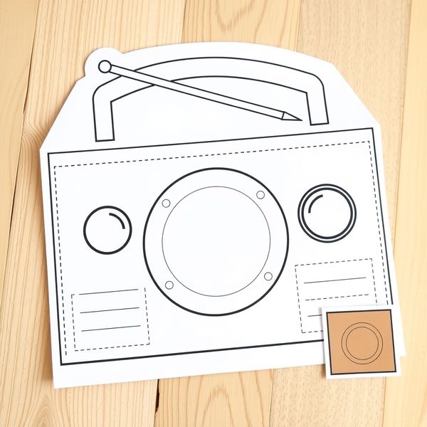 Szablon kartonowego radia — do druku i składania