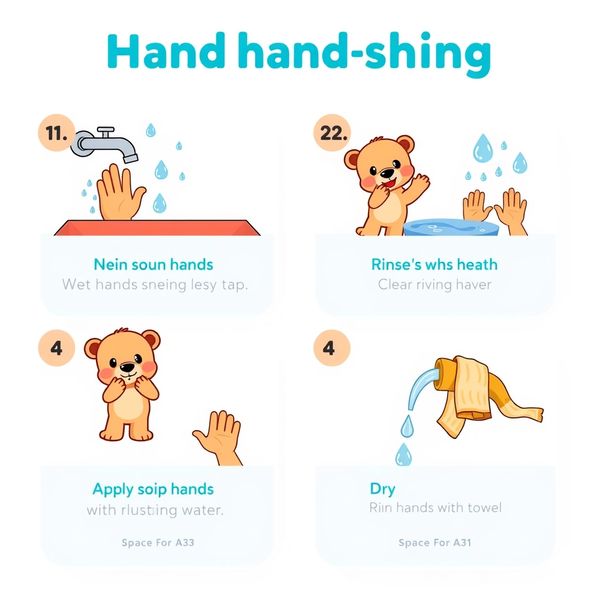 Plakat krok po kroku — Myjemy rączki